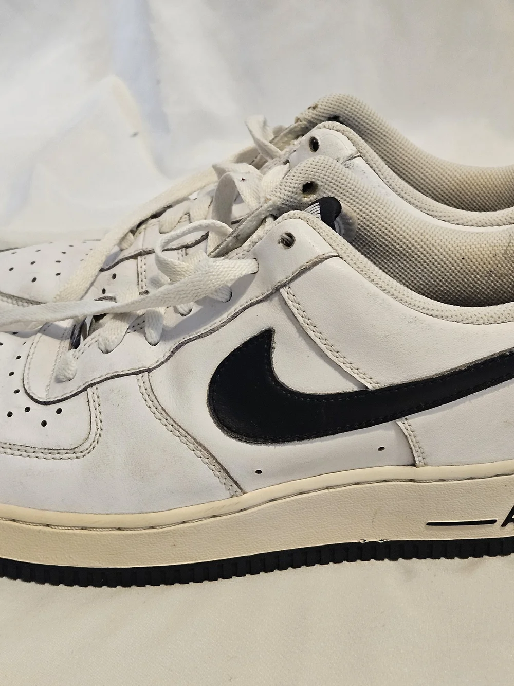 NIKE-Boys Air Force 1 XXV, AF1-82 White/Black Leather Sneakers SZ 7Y